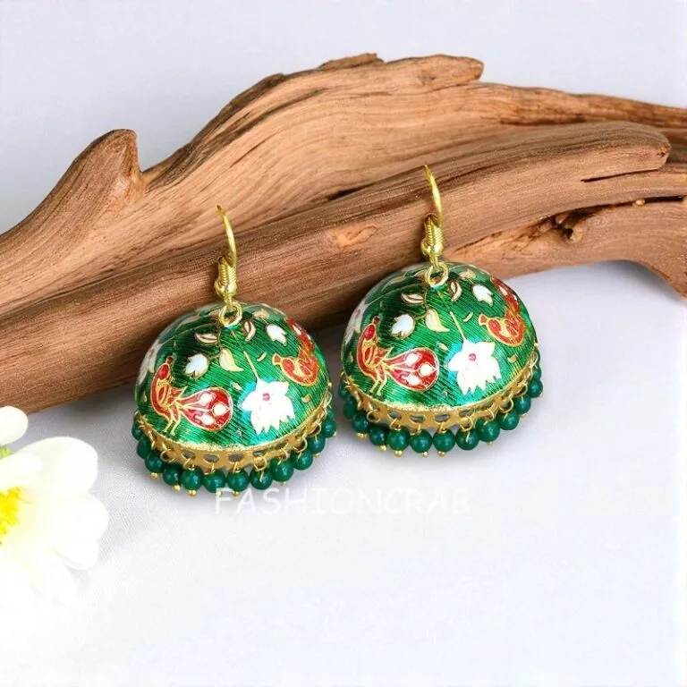 Traditional Green Jhumka Earring