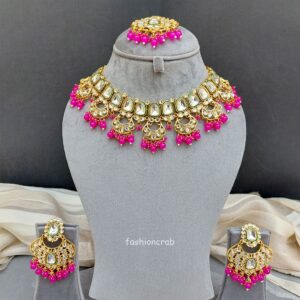 Traditional Pink Kundan Necklace