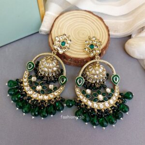 Vaani Jhumka Earrings - Green