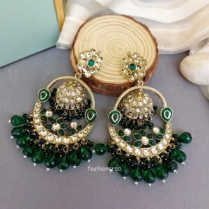 Vaani Jhumka Earrings - Green