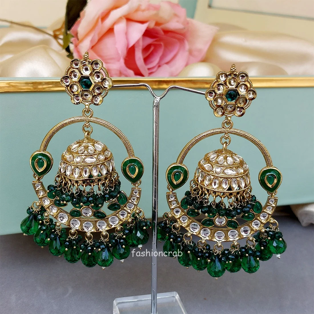 Vaani Jhumka Earrings - Green