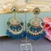 Vaani Jhumka Earrings - Peacock Blue