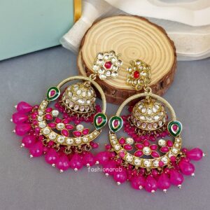 Vaani Jhumka Earrings - Pink