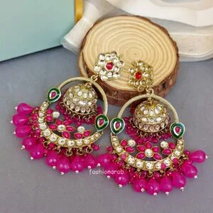Vaani Jhumka Earrings - Pink