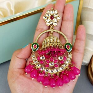 Vaani Jhumka Earrings - Pink