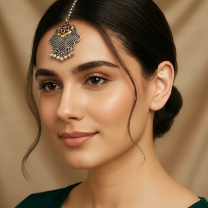 Vidya Oxidised Maang Tikka-03 Vidya Oxidised Maang Tikka