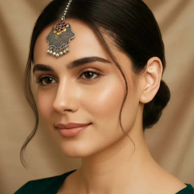 Vidya Oxidised Maang Tikka-03 Vidya Oxidised Maang Tikka