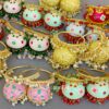 5 Assorted Meenakari Hoop Jhumka Earrings