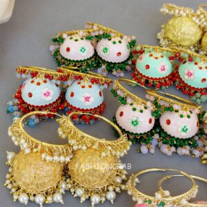 5 Assorted Meenakari Hoop Jhumka Earrings