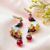 Peacock Meenakari Earring for Office-04 Peacock Meenakari Earring for Office