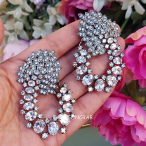 AD Earrings - White Stone