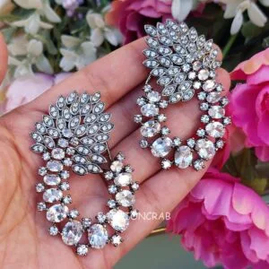 AD Earrings - White Stone