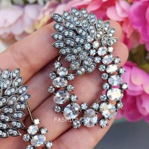 AD Earrings - White Stone