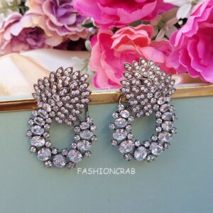 AD Earrings - White Stone