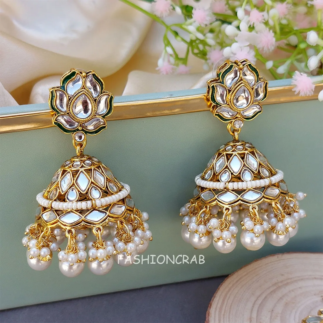 Aaliya Maangtikka and Earrings Set - White