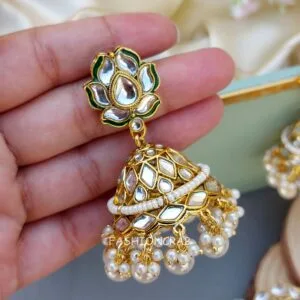 Aaliya Maangtikka and Earrings Set - White