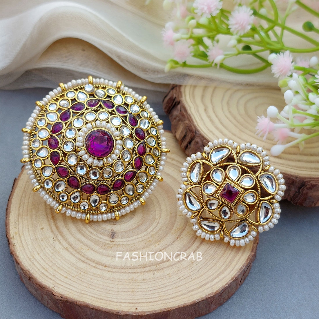 Aaradhya Set of Kundan Rings