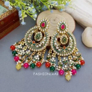 Aashi Kundan Earrings - Multicolor