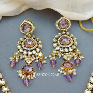 Ahana Pearl Necklace Set - Lavender