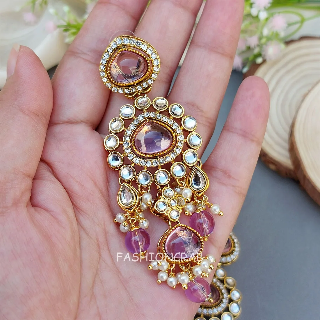 Ahana Pearl Necklace Set - Lavender