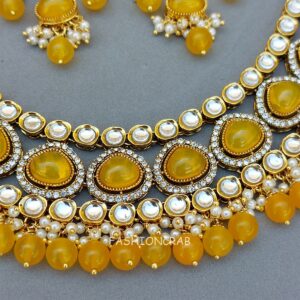 Ahana Pearl Necklace Set - Yellow