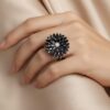 Alice Adjustable Black Ring