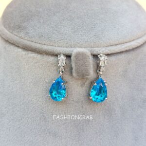American Diamond Necklace Set - Blue