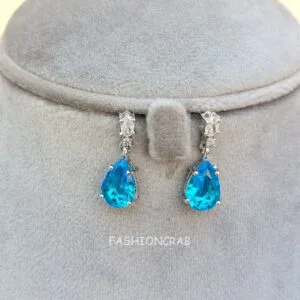American Diamond Necklace Set - Blue