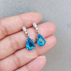 American Diamond Necklace Set - Blue