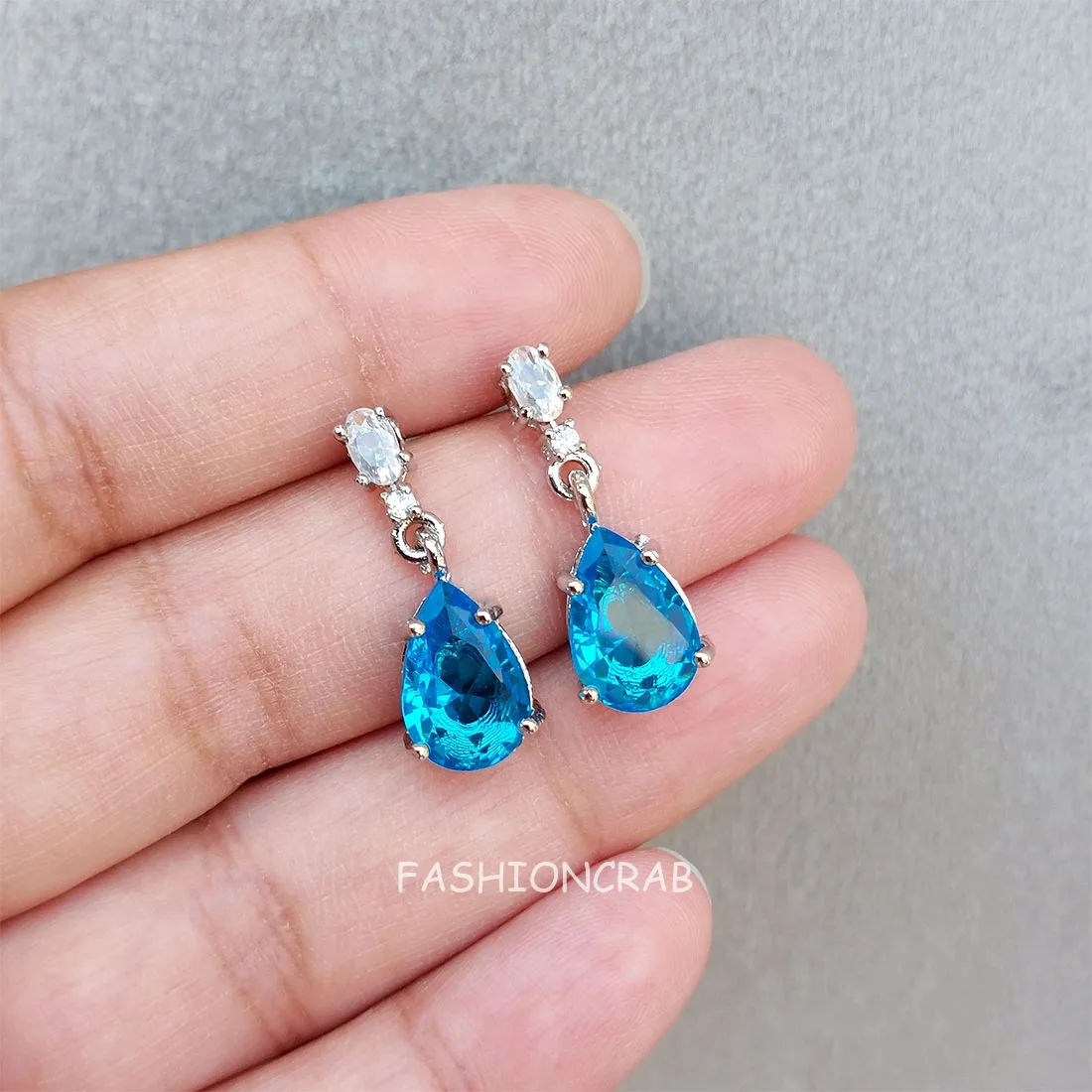 American Diamond Necklace Set - Blue