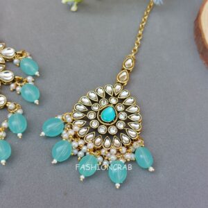 Anya Kundan Set - Light Blue