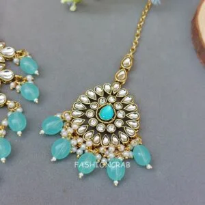 Anya Kundan Set - Light Blue