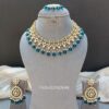 Anya Kundan Set - Peacock Blue