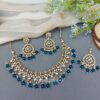 Anya Kundan Set - Peacock Blue