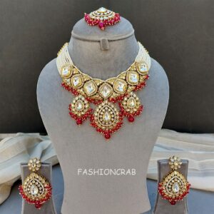 Archie Necklace and Earring Set - Pink