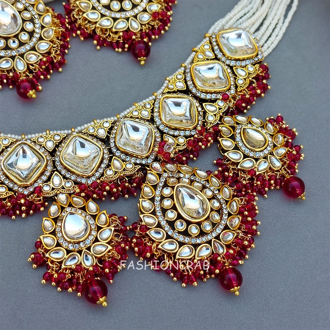 Archie Necklace and Earring Set - Pink