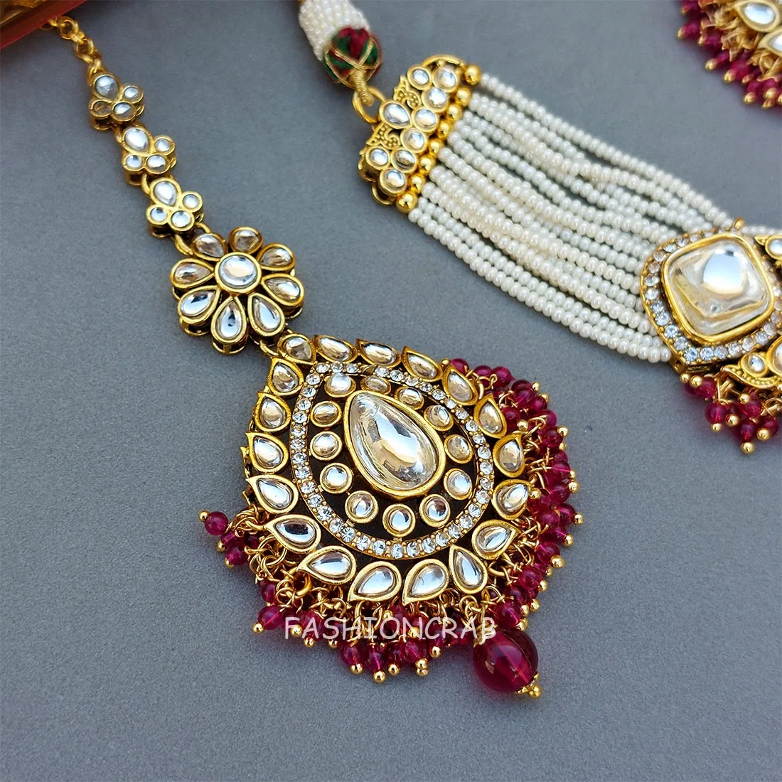 Archie Necklace and Earring Set - Pink