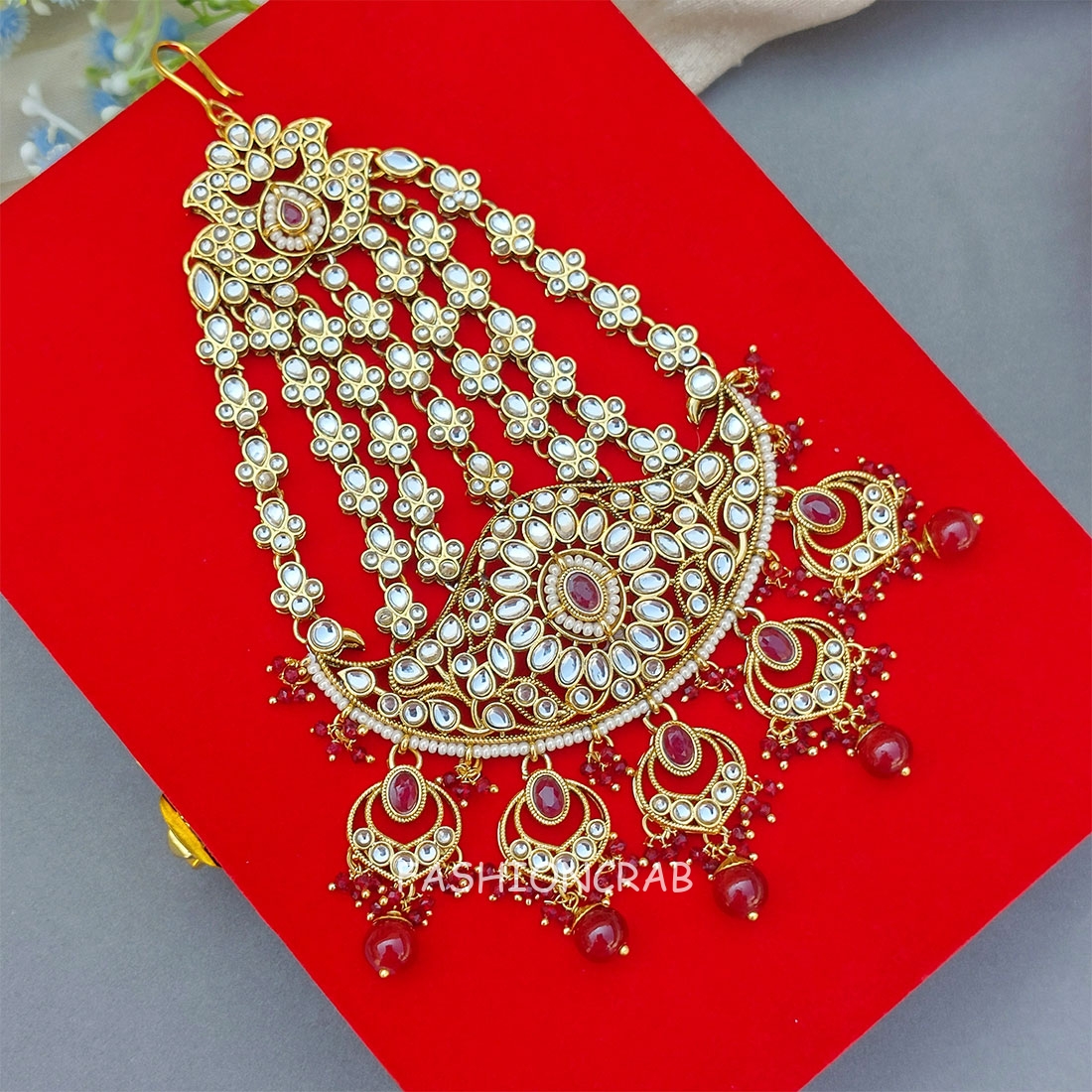 Ayesha Kundan Passa - Maroon