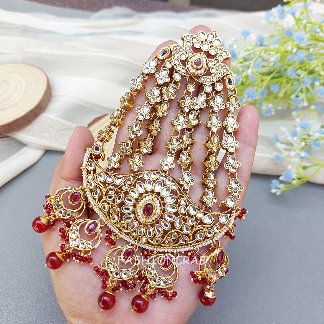 Ayesha Kundan Passa - Maroon