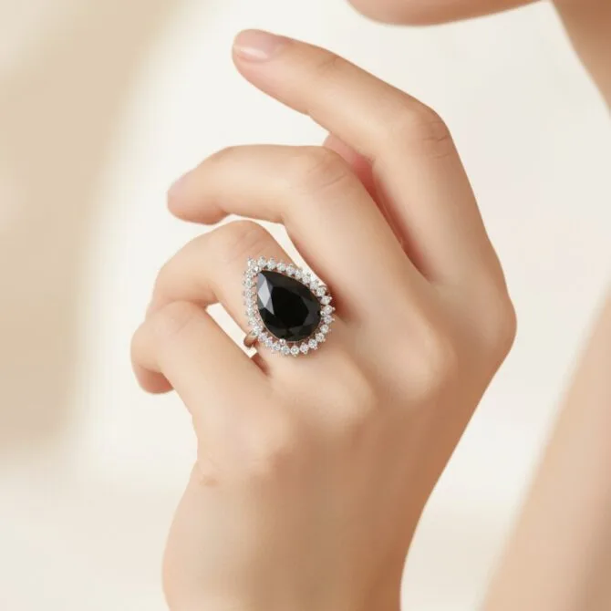 Black Zirconia Women Ring