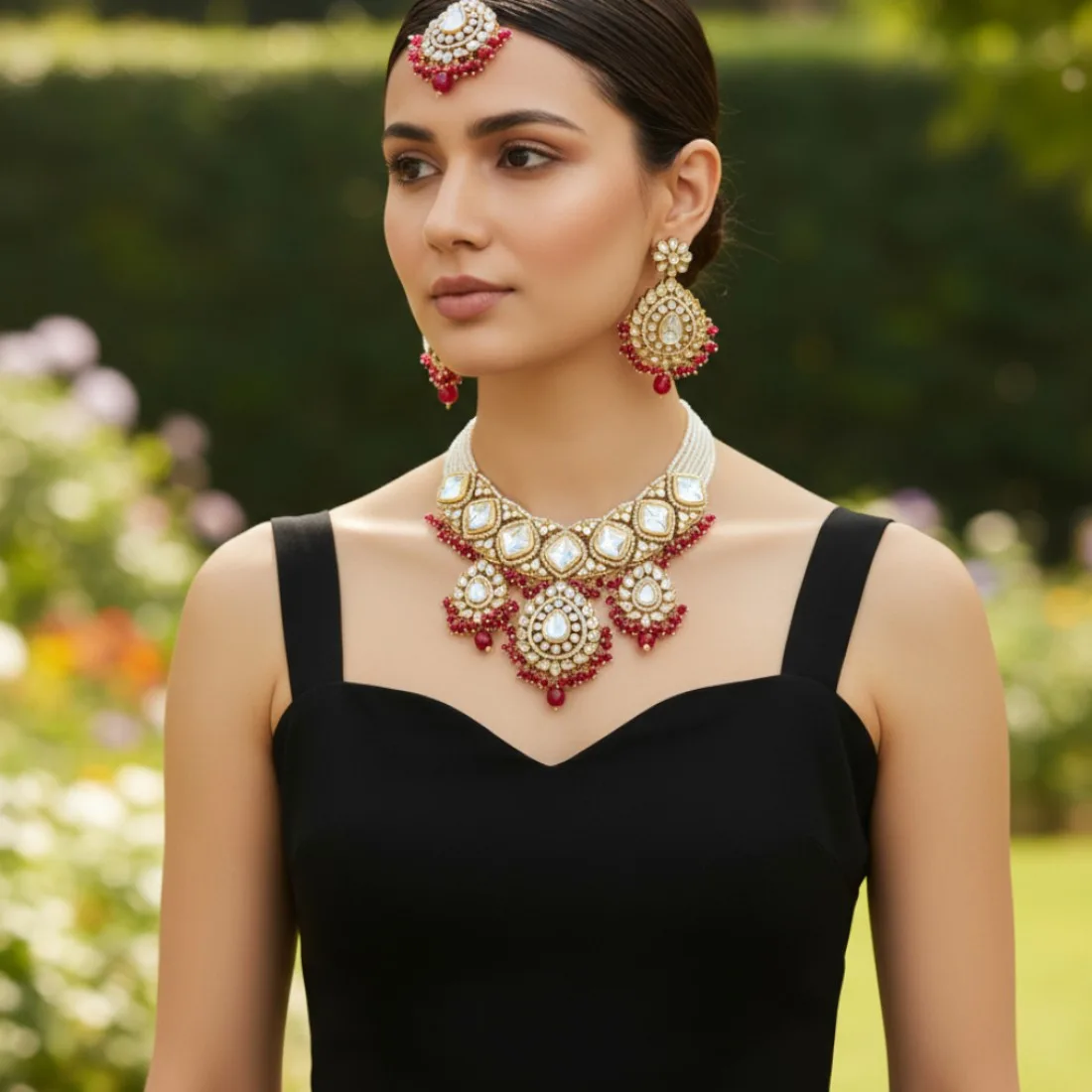 Dark Pink Jewellery Set