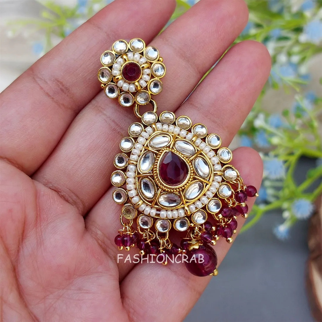 Farzana Kundan Choker Necklace - Purple