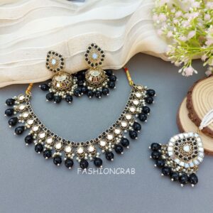 Gauri Mirror Necklace - Black