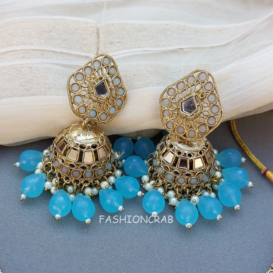 Gauri Mirror Necklace - Blue