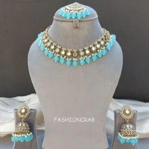 Gauri Mirror Necklace - Blue