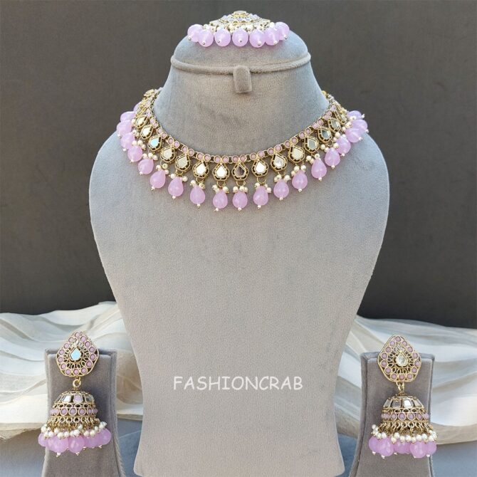 Gauri Mirror Necklace - Lavender