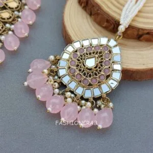 Gauri Mirror Necklace - Light Pink