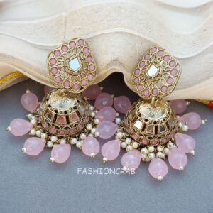 Gauri Mirror Necklace - Light Pink