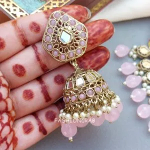 Gauri Mirror Necklace - Light Pink