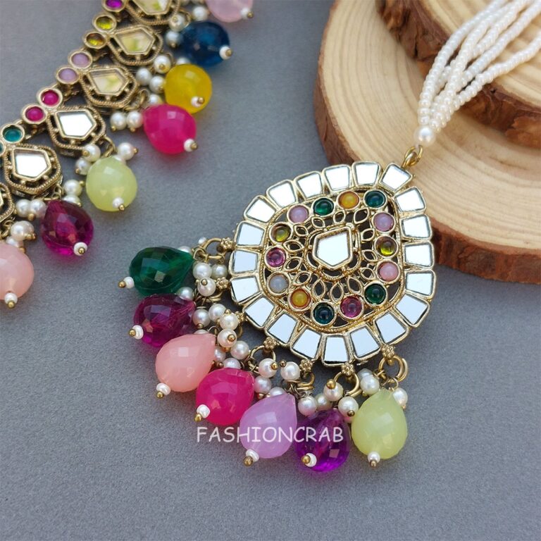 Gauri Mirror Necklace - Multicolor